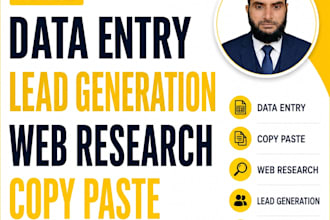do perfect data entry, lead generation, web research and copy paste in 24 hours