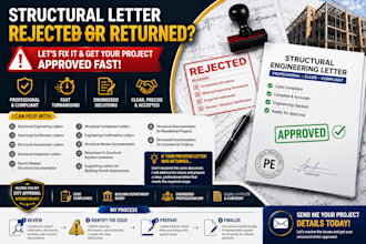revise failed structural calcs and write letters for permit review
