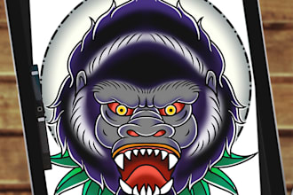 create a traditional or neo traditional tattoo design