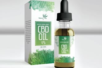 design premium bottle label cbd oil label, candle label and product packaging