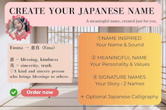 create a meaningful japanese kanji name