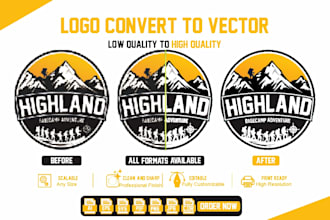 vectorize, trace, and convert logo to vector crisp format