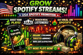 grow spotify streams, USA spotify streams and spotify promotion