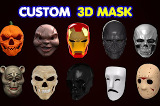 create 3d mask 3d helmet halloween mask anime cosplay armor stl for 3d printing