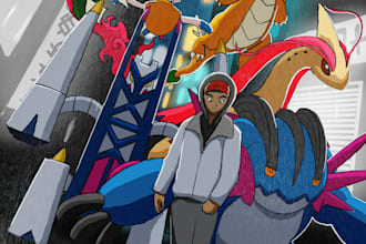 illustrate you and your pokemon in any composition