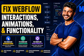 fix webflow animations issues, errors and bugs as a webflow expert