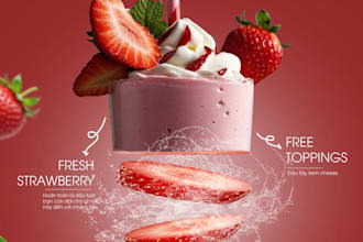 design professional food, smoothie and beverage posters