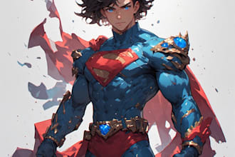 draw custom superhero character illustration