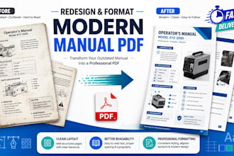 redesign and format your outdated instruction manual into a modern PDF