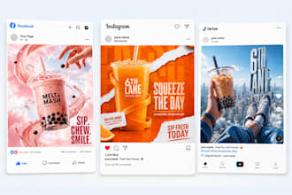 design food and restaurant social media posts and ads