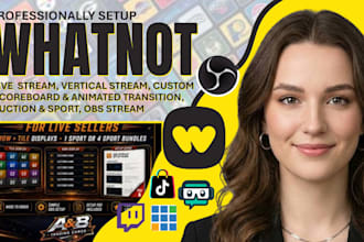 setup whatnot live shop, whatnot dashboard, obs setup, whatnot live stream