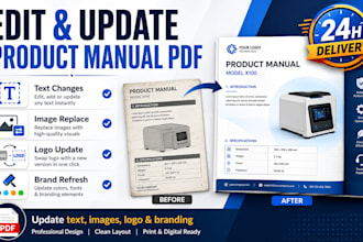 edit and update text images logo and branding in your product manual