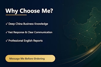 help you research chinese market and connect with partners