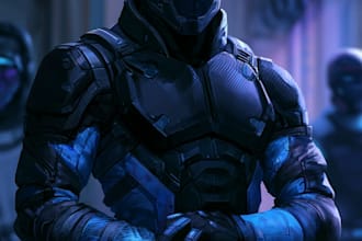 create custom space warrior and sci fi character art