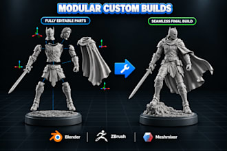 do custom 3d model modification full body character stl edit resin printing toys