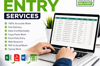 do fast and accurated data entry in excel,google sheet,crm and copy paste data