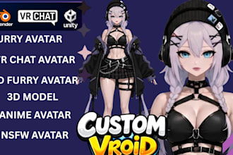 create custom vrchat avatar, vr character and 3d nsfw humanoid vrc avatar