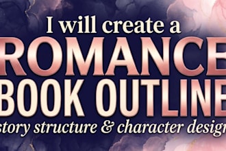create a romance book outline, story structure, character design