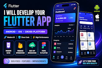 develop a flutter mobile app for with modern UI