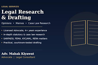 provide legal research and draft legal opinions