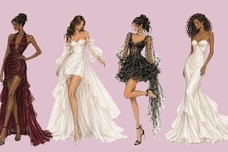 draw a custom fashion illustration or sketch
