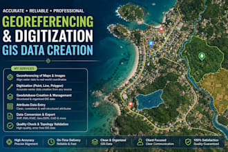 georeference, digitize features and design gis geodatabases