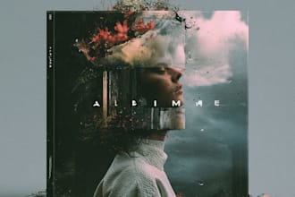 design album cover with advanced ai graphics design