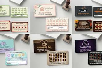design loyalty card punch card membership card for cafe salon or restaurant