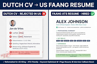 convert your dutch cv into faang ready us resume