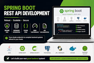 develop java backend spring boot applications and apis
