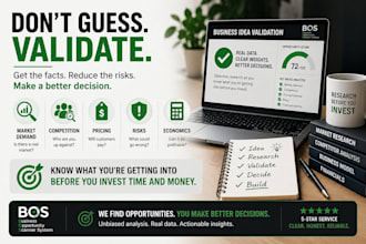 validate and analyze your business idea before you invest