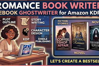 be your romance book writer and ebook ghostwriter for amazon kdp