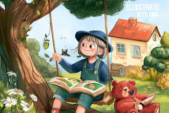 illustrate your children storybook for print or KDP