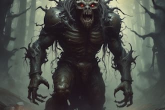 create cinematic horror character concept art