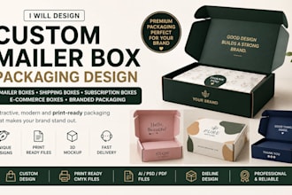 design custom mailer box packaging, shipping box and subscription box