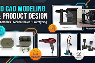 design 3d cad models and mechanical parts in solidworks