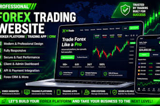 build a forex trading website, forex broker platform, trading app and CRM