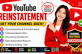 write youtube appeal, reinstatement and reused content appeal for your channel