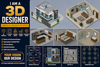 create professional 3d autocad models and house designs