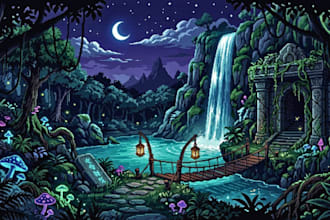 create animated pixel art backgrounds, parallax scenes and 2d game environments