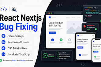 fix react nextjs frontend bugs and responsive UI issues