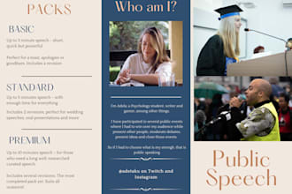 write a public speech for you, professional, funny and witty