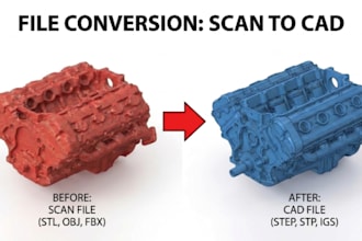 convert stl to step, iges, solidworks reverse engineering cad file