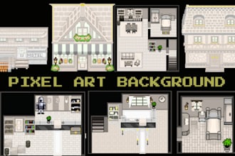 do pixel art tileset scene background in 16bit lo fi cyberpunk castlevania style