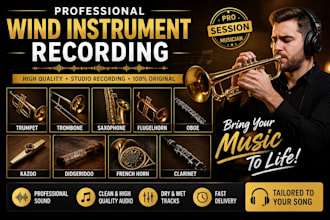 record trumpet trombone sax flugelhorn oboe clarinet and wind instruments