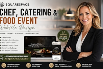 create squarespace chef portfolio food event business catering culinary website