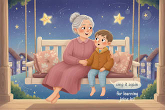 create watercolor children book illustration and story book art