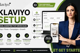 set up klaviyo email marketing, flows and shopify klaviyo automation