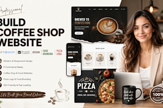 build coffee shop website shift4shop website ecwid design food branding pizza lo