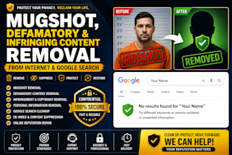 remove mugshots,bad article, false news,negative link from google
